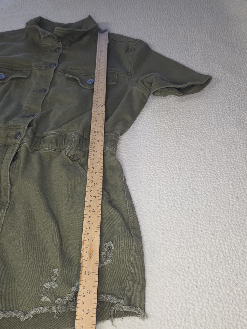 Two Fly Olive Green Short-Sleeve Utility Romper Shorts Size Medium - Picture 6 of 9